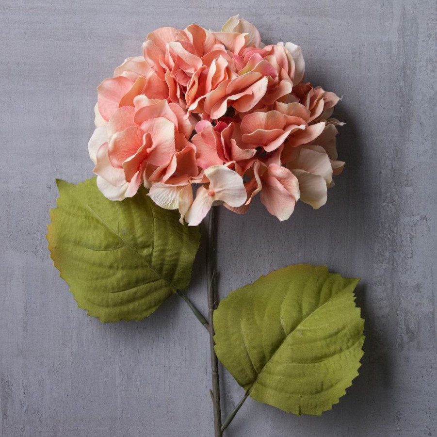 Floral * | Best Sale Coral Two-Toned Hydrangea Stem By Ashland