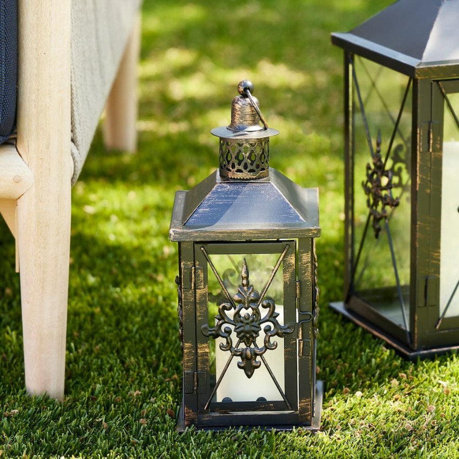 Home & Decor * | Hot Sale 12 Damask Metal Lantern By Ashland