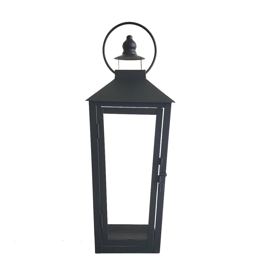 Home & Decor * | Best Sale 15.7 Black Metal Lantern By Ashland