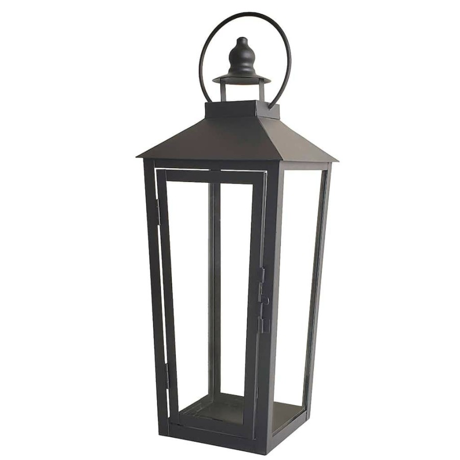 Home & Decor * | Best Sale 15.7 Black Metal Lantern By Ashland