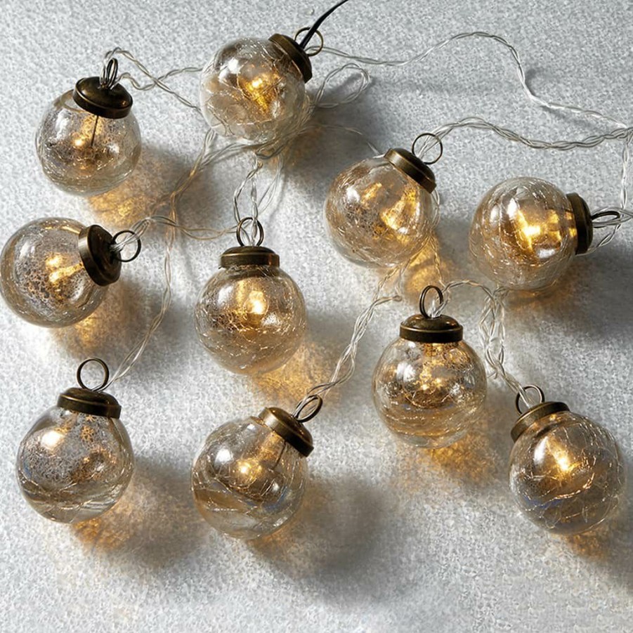 Home & Decor * | Hot Sale 10Ct. Warm White Led Silver Globe String Lights By Ashland