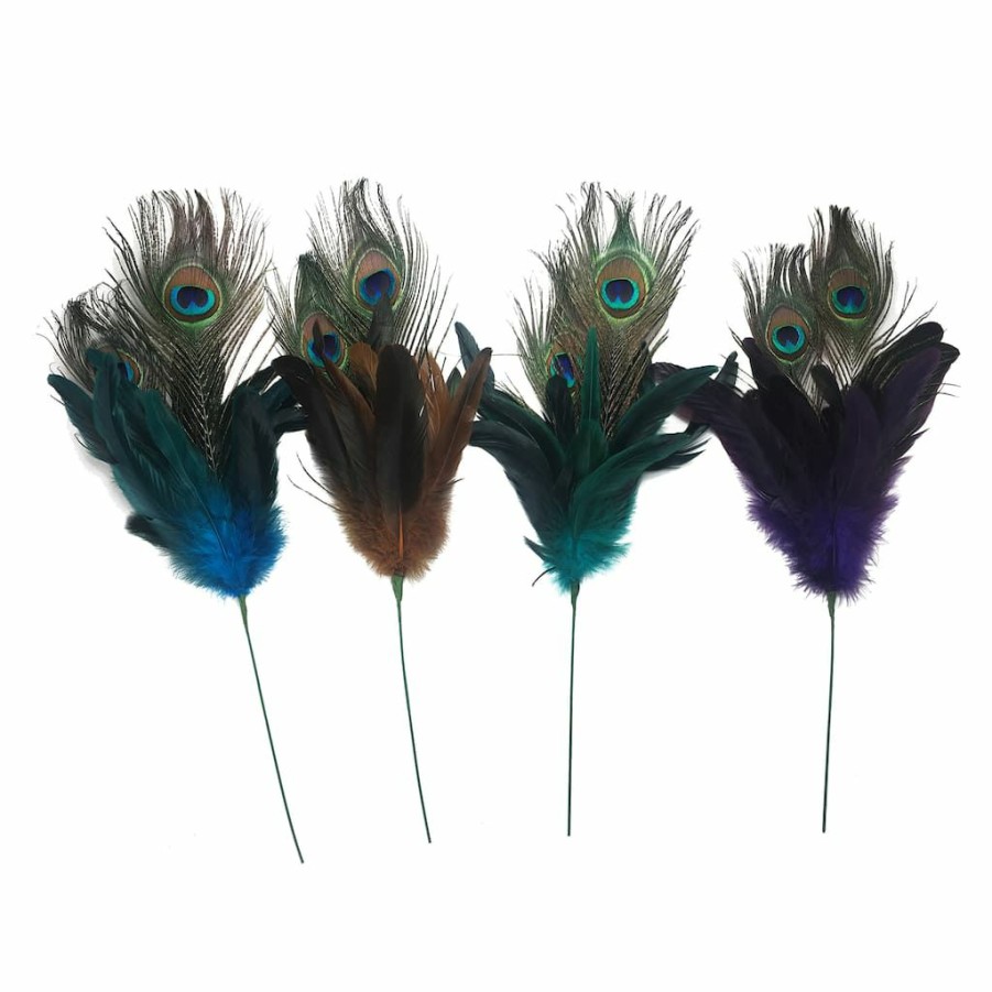 Floral * | New Assorted Colorful Feather Pick By Ashland