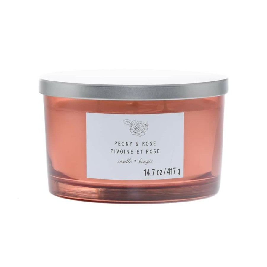 Home & Decor * | Budget Peony & Rose 3-Wick Jar Candle By Ashland