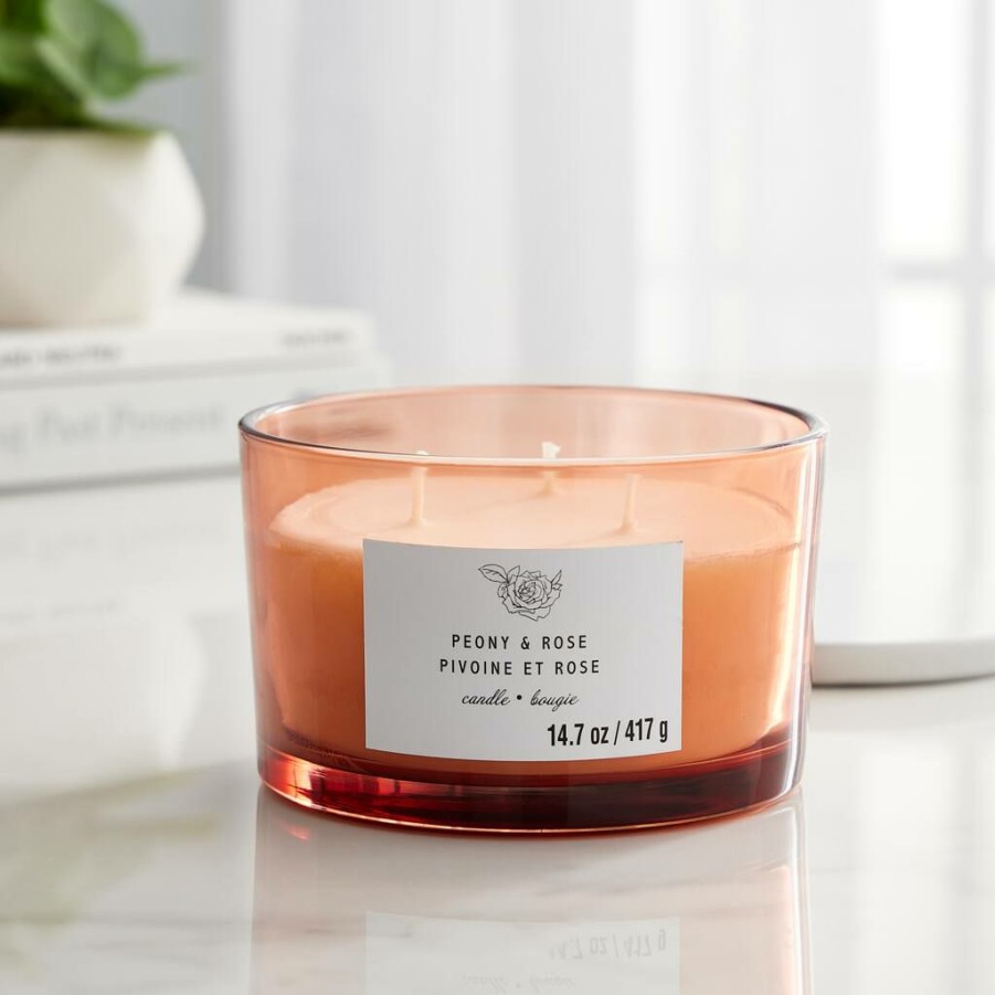 Home & Decor * | Budget Peony & Rose 3-Wick Jar Candle By Ashland