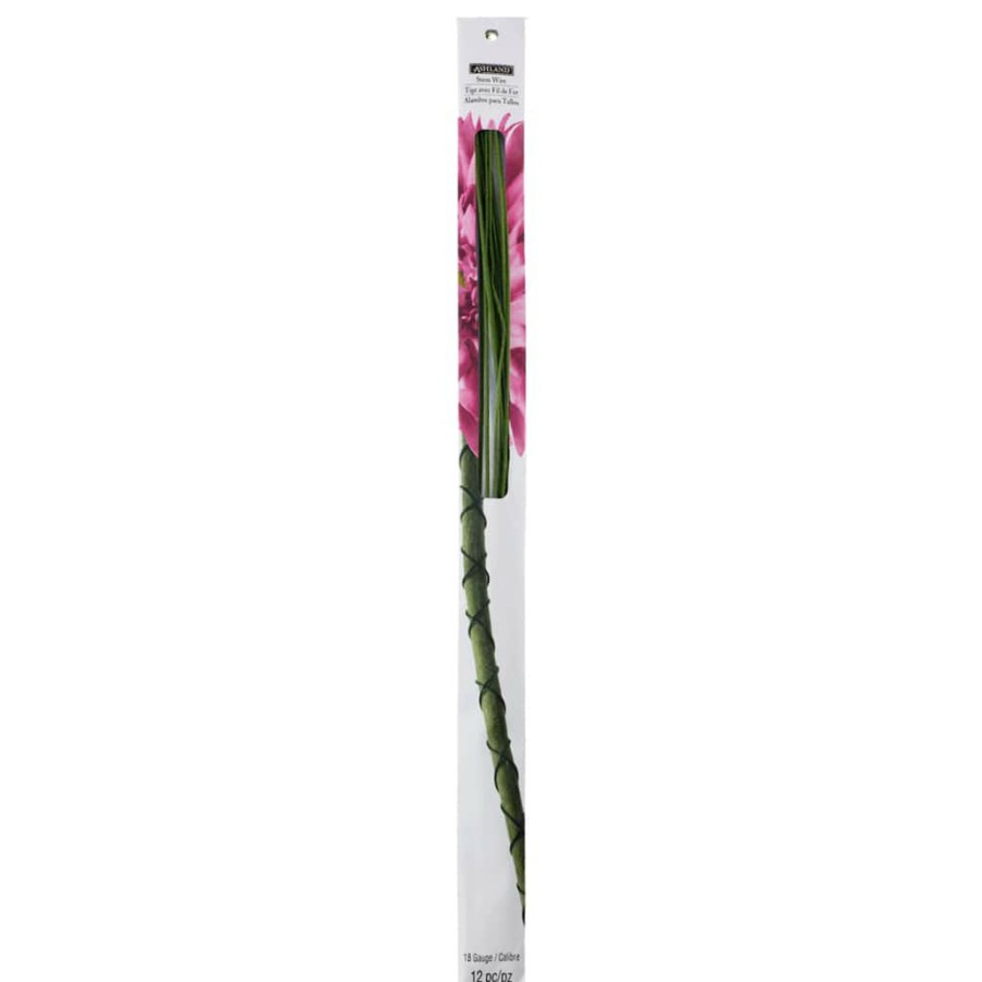 Floral * | Best Deal Green Cloth Stem Wire By Ashland