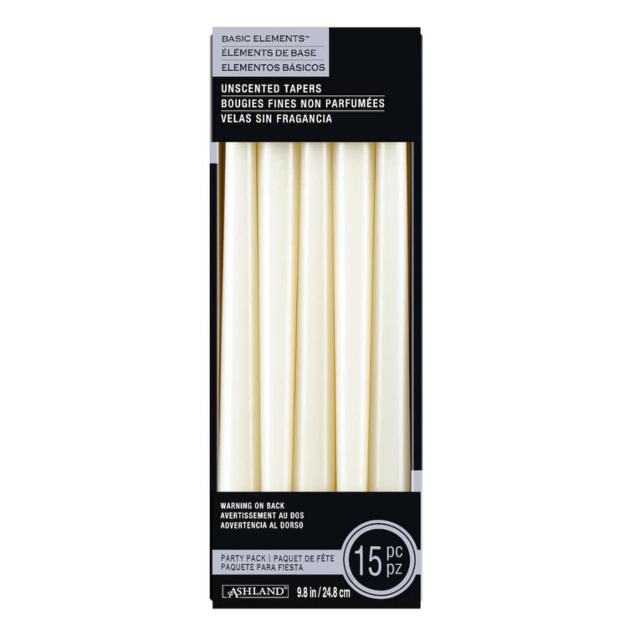 Home & Decor * | Cheapest Basic Elements Ivory Unscented Taper Party Pack By Ashland