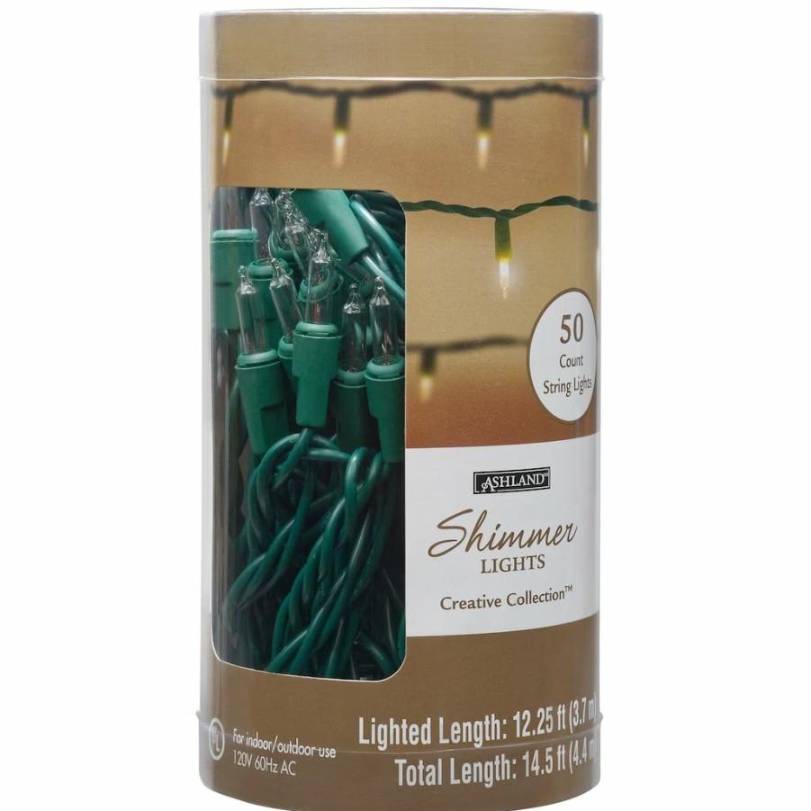 Home & Decor * | Buy 50Ct. Creative Collection Shimmer Lights Green Vine By Ashland