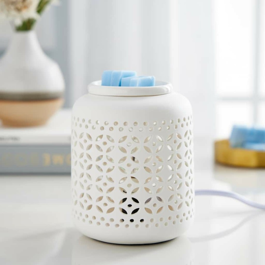 Home & Decor * | New White Ceramic Wax Warmer By Ashland