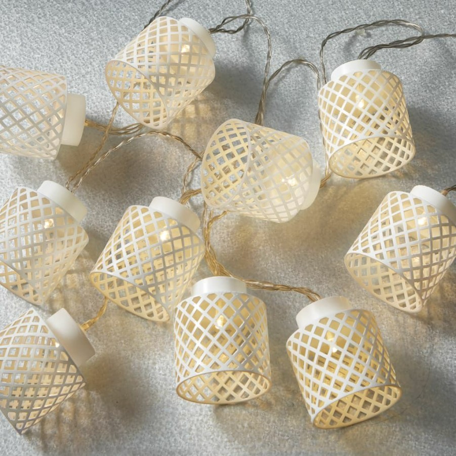 Home & Decor * | New 10Ct. Warm White Led Lattice Shade String Lights By Ashland