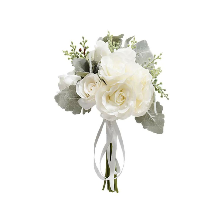 Floral * | Buy White Rose Stem Bundle By Ashland