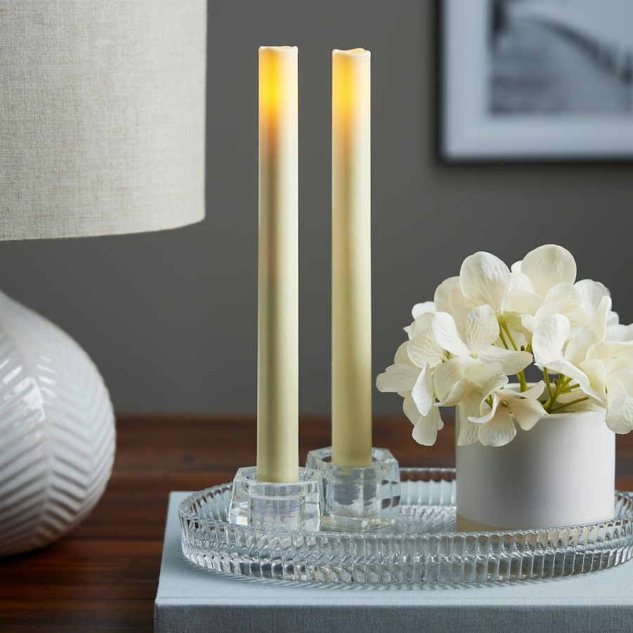 Home & Decor * | Brand New 9 Cream Flameless Led Taper Candles, 2Ct. By Ashland