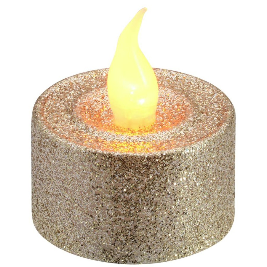 Home & Decor * | Cheap Champagne Glitter Led Tealight Candles By Ashland , 12Ct.