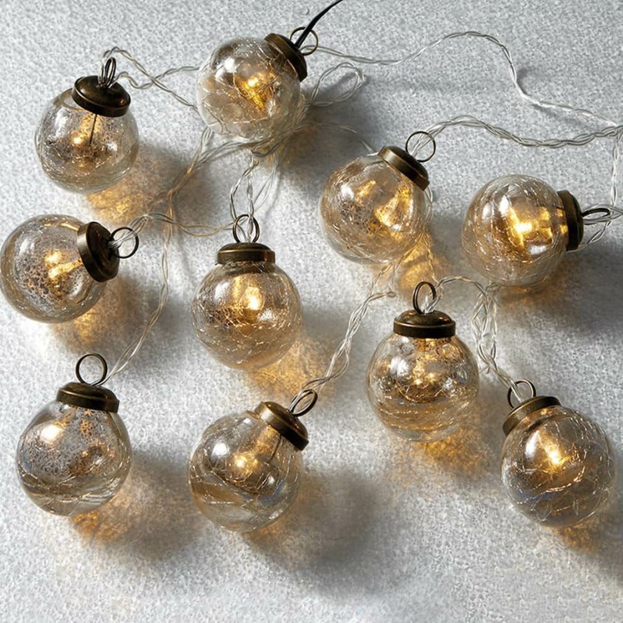 Home & Decor * | Promo 6 Pack: 10Ct. Warm White Led Silver Globe String Lights By Ashland