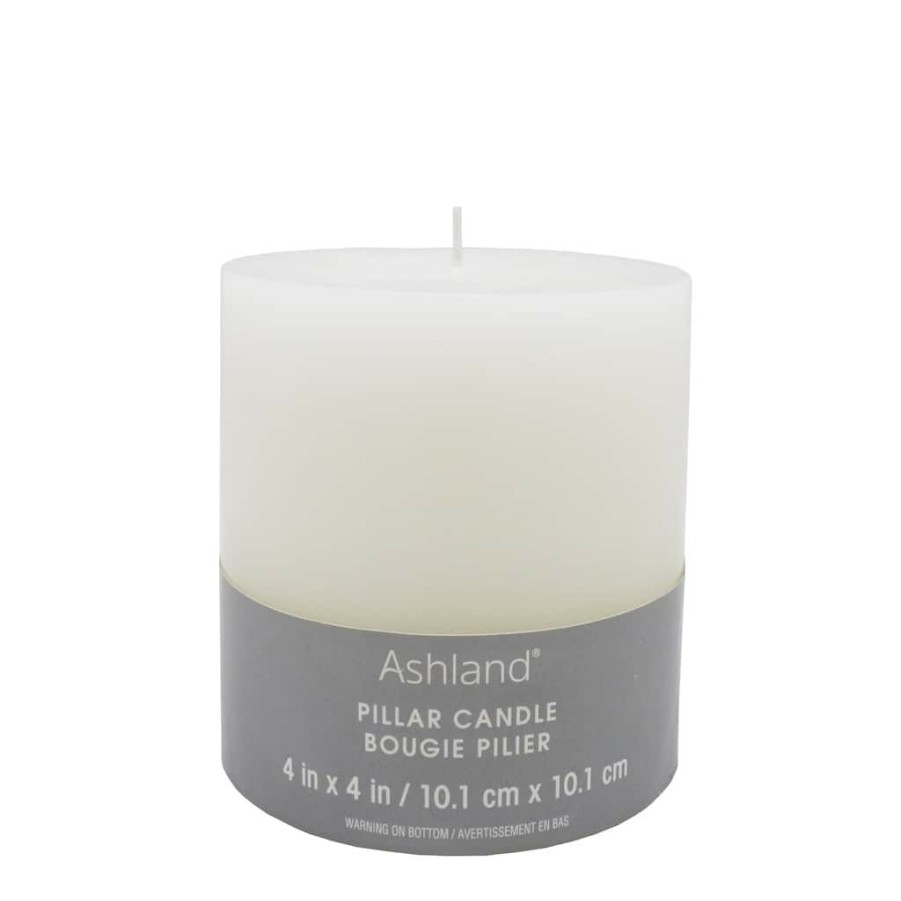 Home & Decor * | Best Reviews Of 4 X 4 White Pillar Candle By Ashland