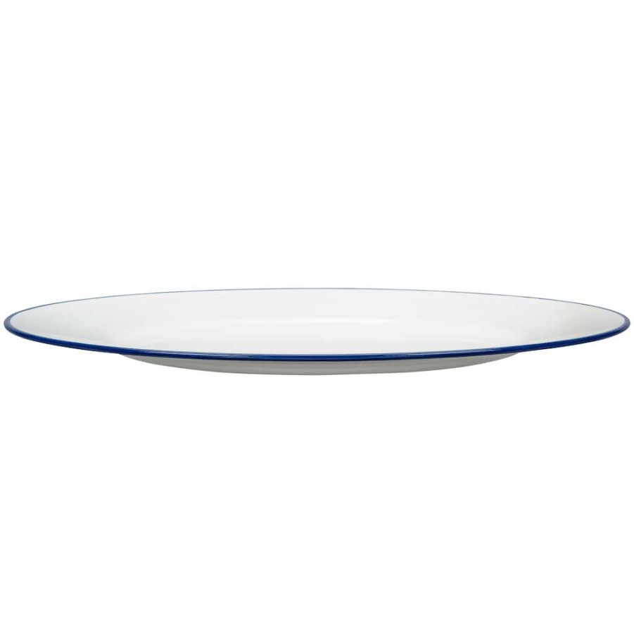 Home & Decor * | Buy White & Blue Enamel Charger By Ashland