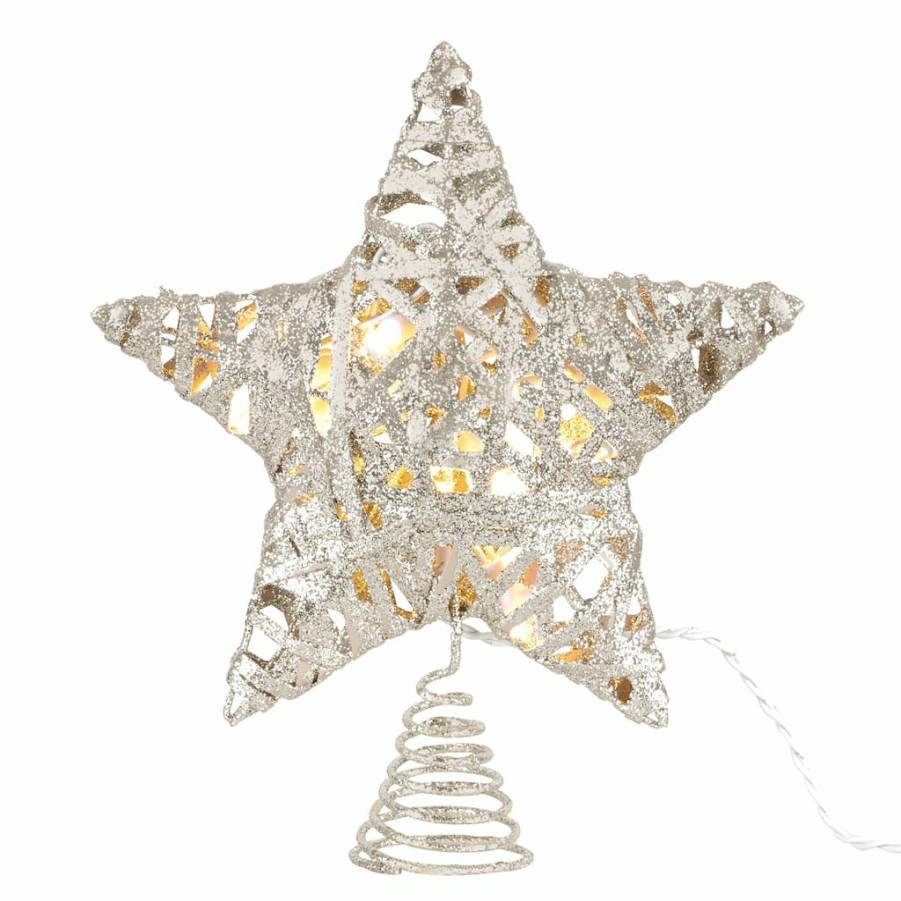 Home & Decor * | Brand New 11 Lighted Gold Grapevine Tree Topper By Ashland