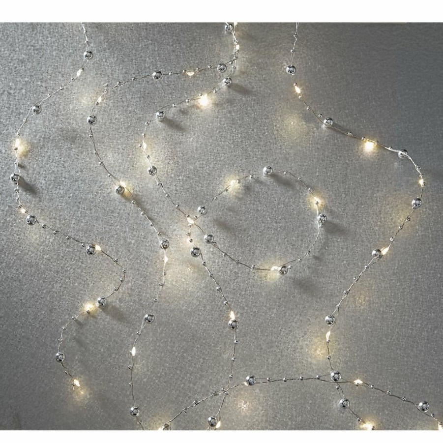 Home & Decor * | Best Reviews Of 40Ct. Warm White Silver Pearl Led String Lights By Ashland