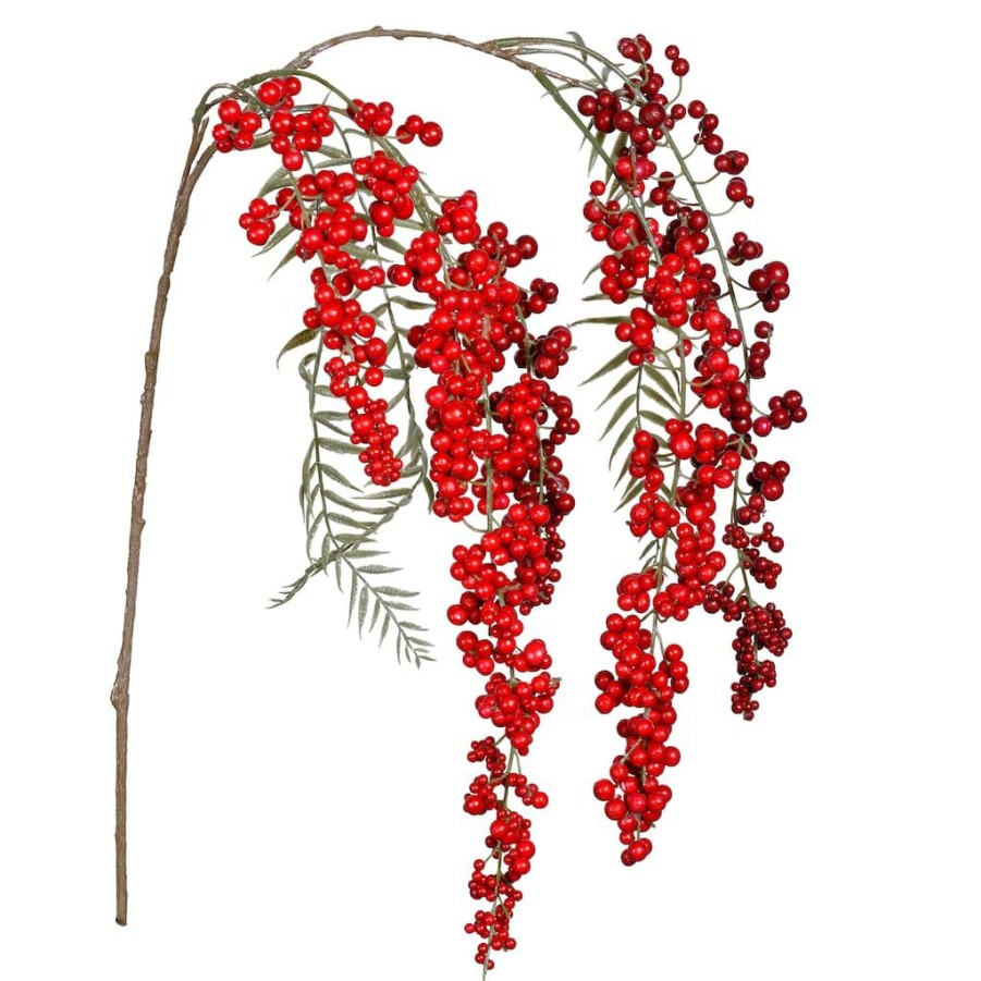 Floral * | Top 10 Red Berry Cluster Stem By Ashland