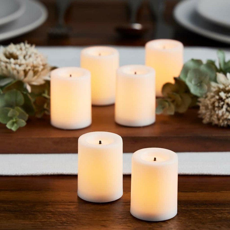 Home & Decor * | Promo White Votive Led Candle Set By Ashland