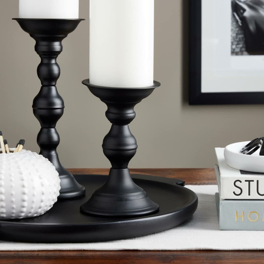 Home & Decor * | Best Reviews Of Black Metal Pillar Candle Holder By Ashland