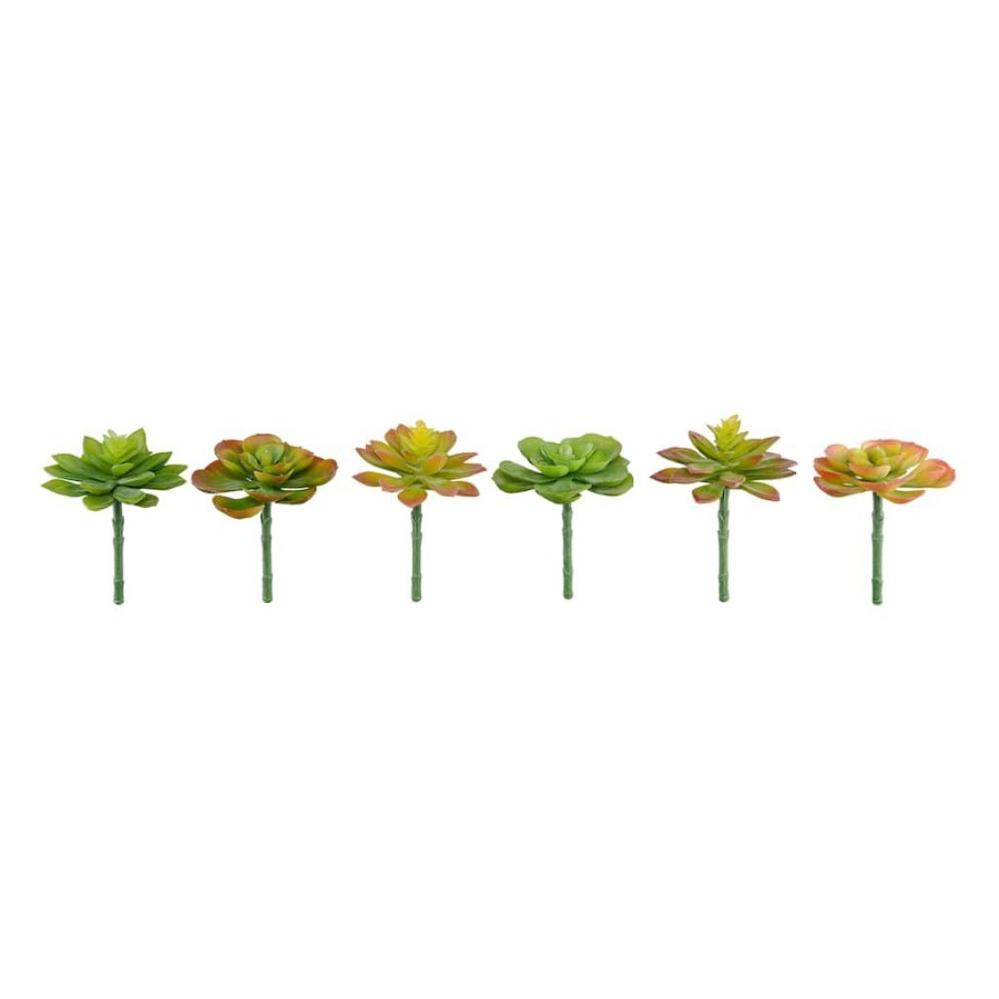 Floral * | Discount 12 Pack: Assorted Snap-On Succulent Pick By Ashland