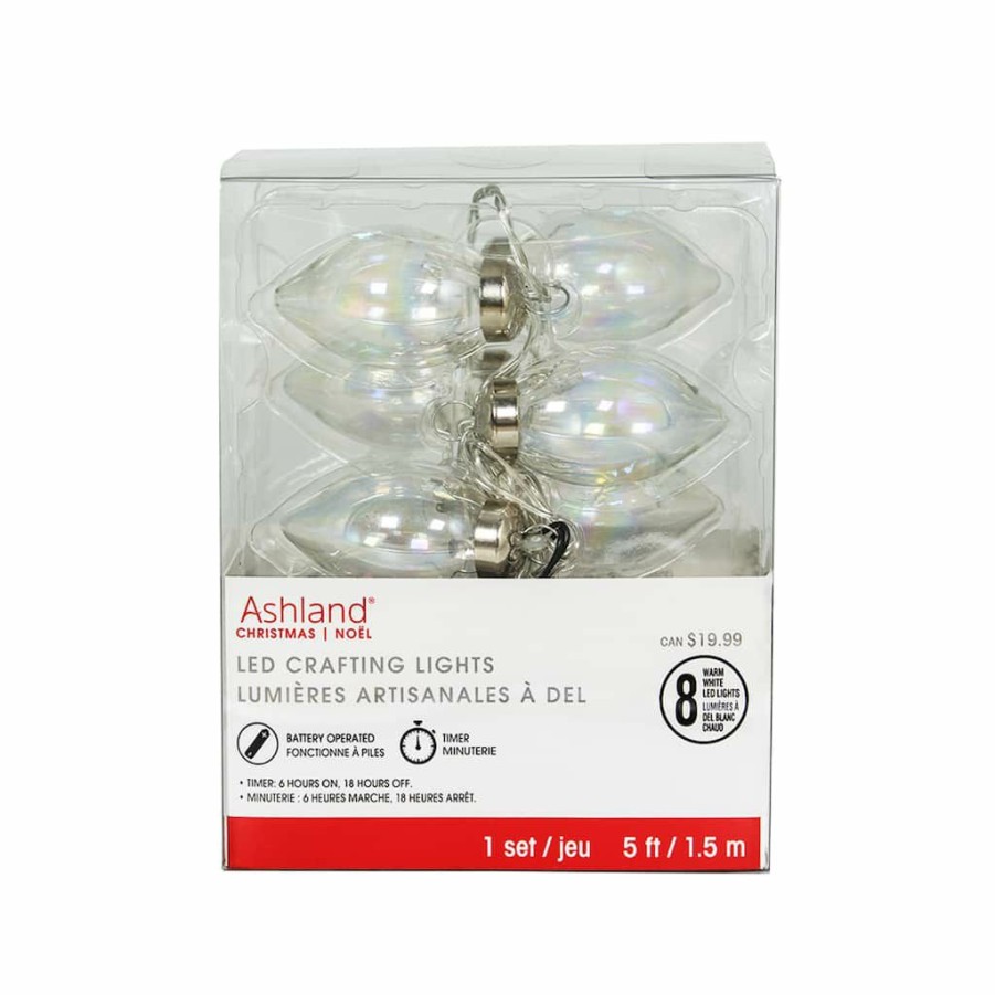 Home & Decor * | Hot Sale 8Ct. Warm White Iridescent Led Crafting Lights By Ashland