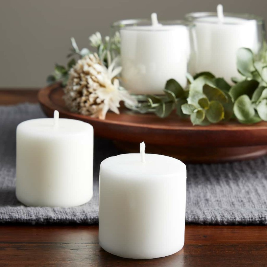 Home & Decor * | Top 10 Ashland Basic Elements White Pillar Candles, Value Pack