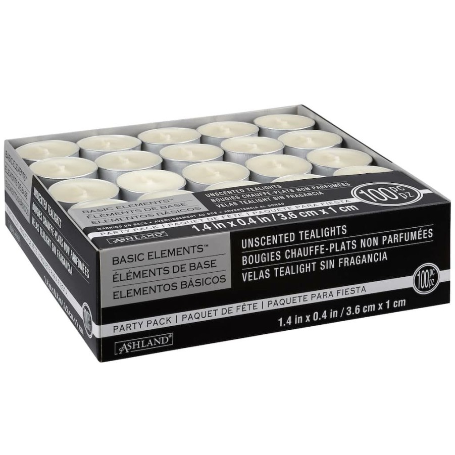 Home & Decor * | Top 10 Basic Elements Ivory Unscented Tealights By Ashland