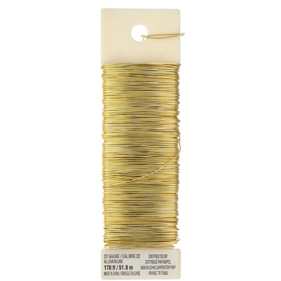 Floral * | Coupon 12 Pack: 22 Gauge Gold Aluminum Florist Wire By Ashland