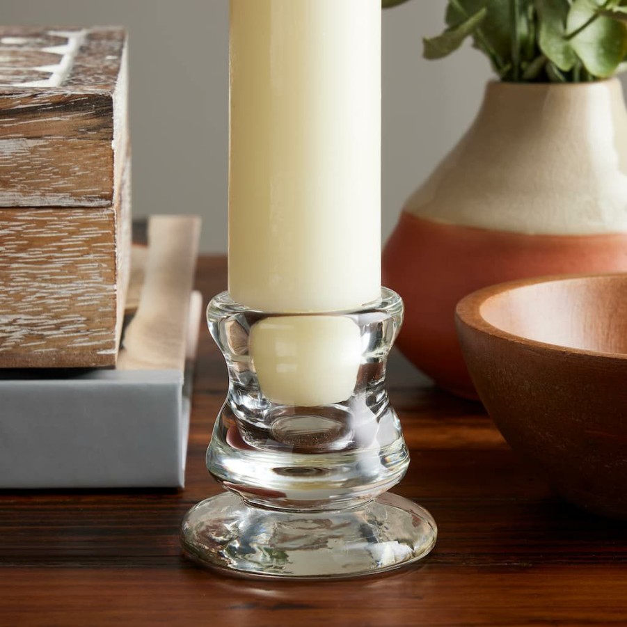 Home & Decor * | Hot Sale Ashland Chunky Glass Taper Candle Holder