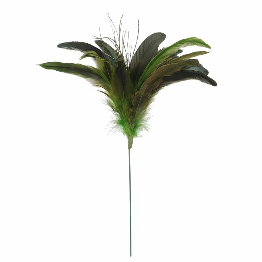 Floral * | Best Sale Green Peacock Feather Pick By Ashland