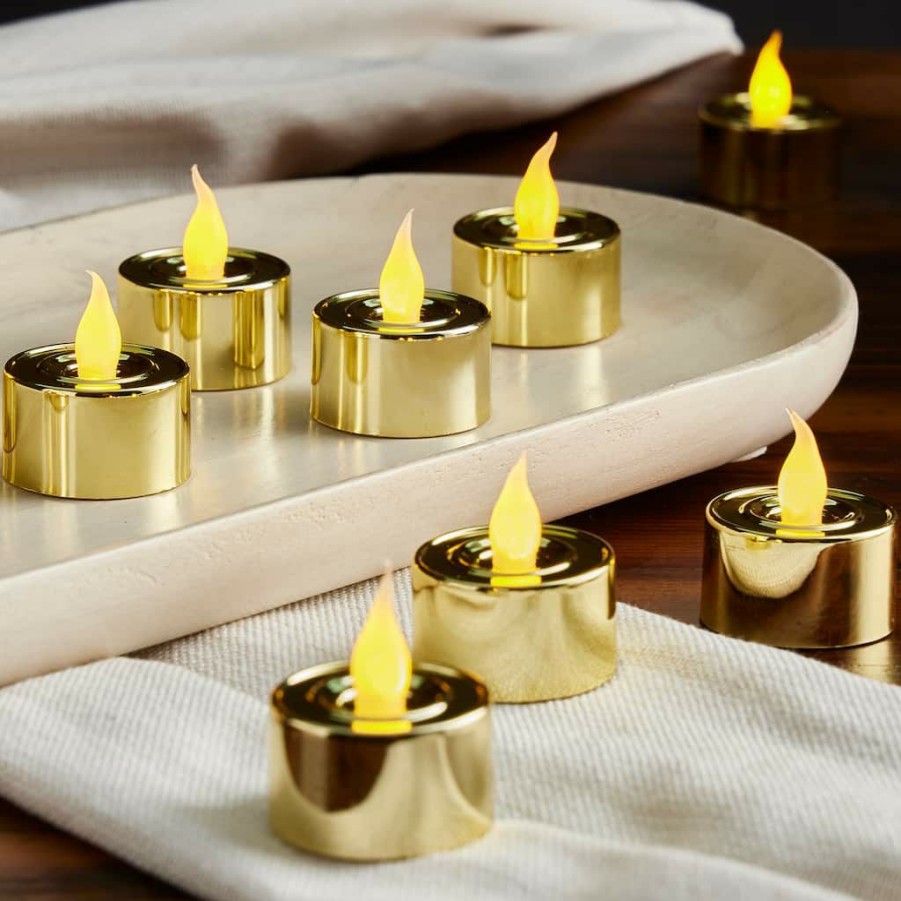 Home & Decor * | Wholesale Gold Flameless Tealights By Ashland