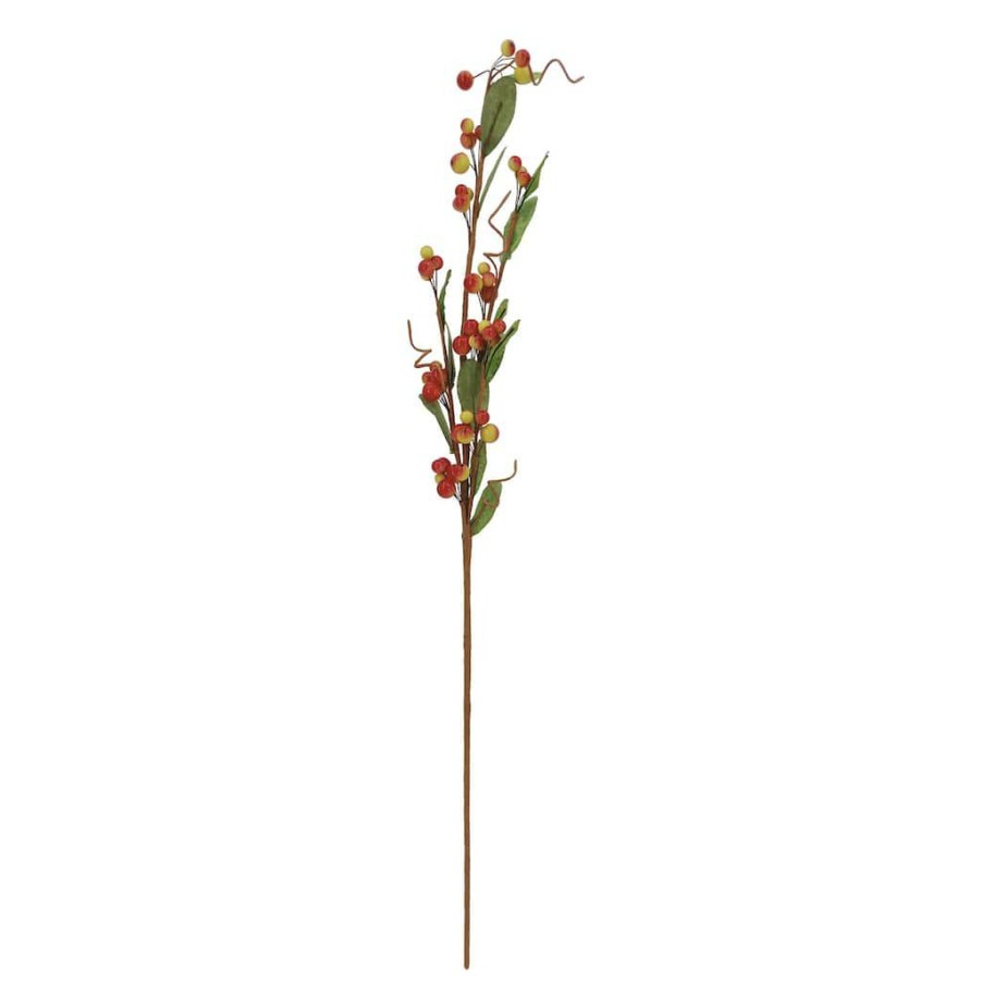 Floral * | Deals 12 Pack: Orange & Yellow Berry Branch Stem By Ashland