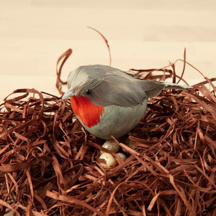 Floral * | Cheap Orange Breasted Feather Bird By Ashland