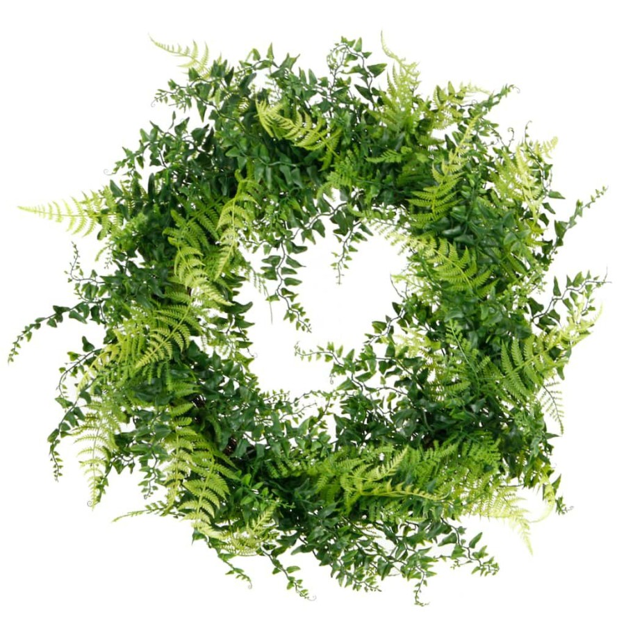 Floral * | Wholesale 20 Mixed Greenery & Leaves Wreath By Ashland