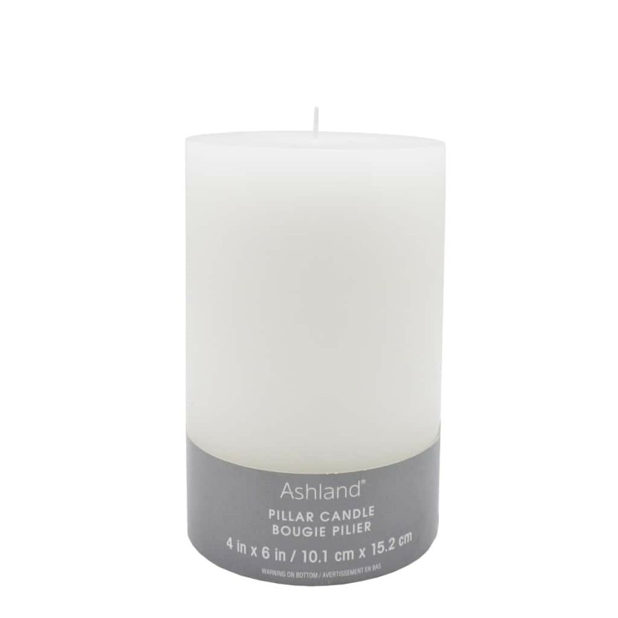 Home & Decor * | Hot Sale 4 X 6 White Pillar Candle By Ashland