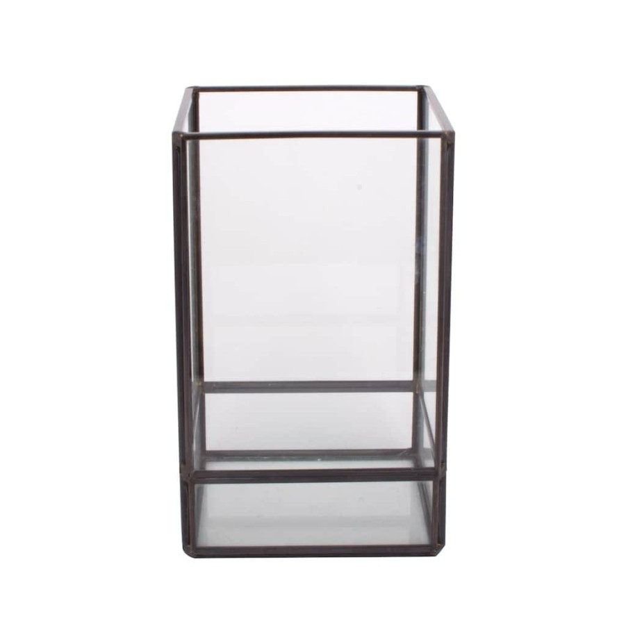 Home & Decor * | Coupon 6.5 Square Glass Candle Terrarium By Ashland