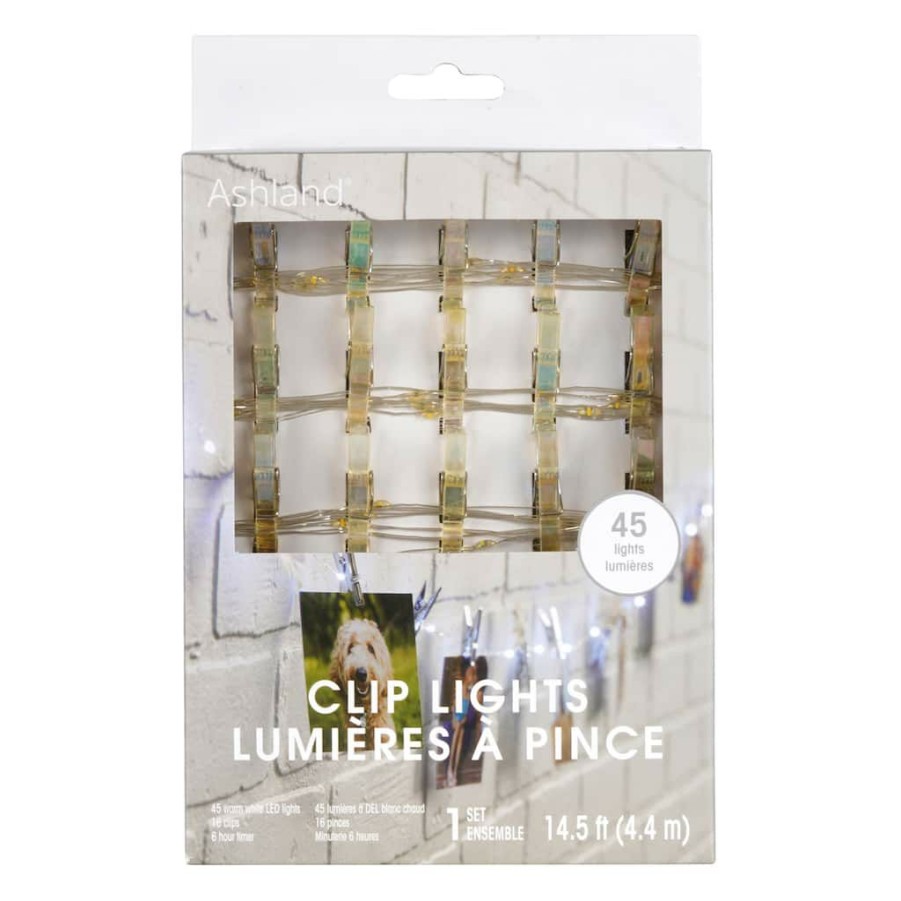 Home & Decor * | Brand New 45Ct. Warm White Led Iridescent Clip Lights By Ashland