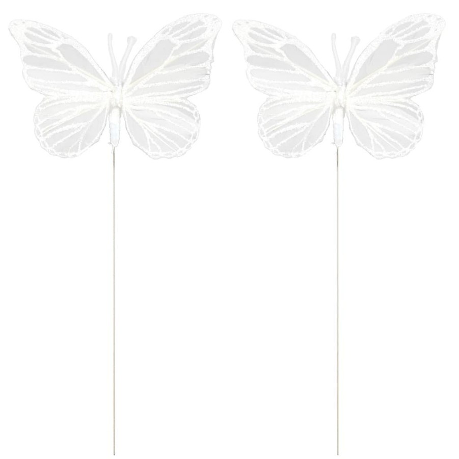 Floral * | Best Pirce 8 Packs: 5Ct. (40 Total) 8.6 White Feather Butterflies By Ashland