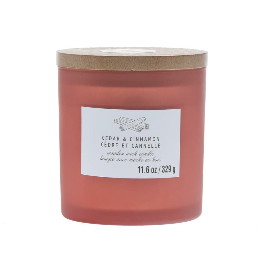 Home & Decor * | Promo Cedar & Cinnamon Wooden Wick Jar Candle By Ashland