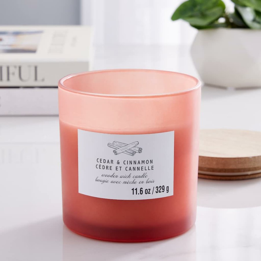 Home & Decor * | Promo Cedar & Cinnamon Wooden Wick Jar Candle By Ashland