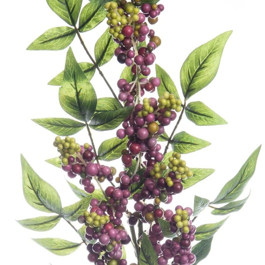 Floral * | Wholesale 12 Pack: Burgundy Berry Stem With Leaves By Ashland