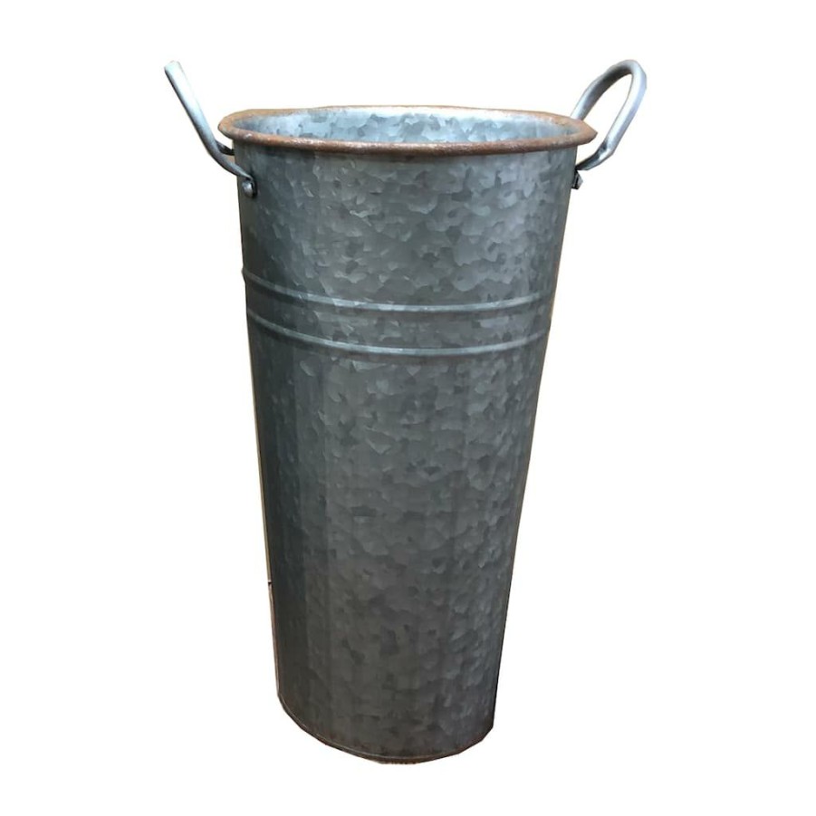 Floral * | Best Reviews Of Large Dark Galvanized Metal French Bucket By Ashland