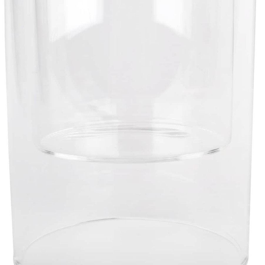 Home & Decor * | Outlet 6 Clear Glass Dual Cylinder Candle Holder By Ashland