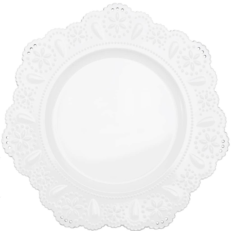 Home & Decor * | Budget 13 White Doily Charger By Ashland