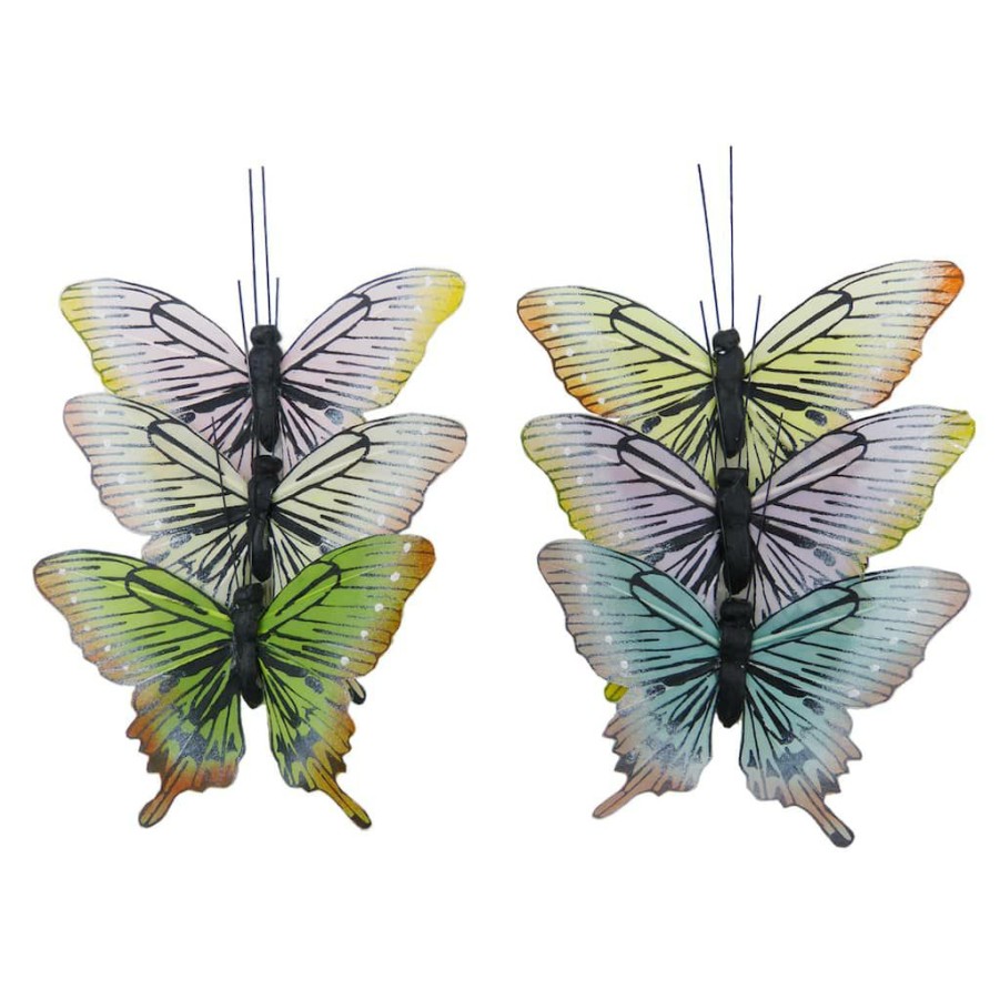 Floral * | Promo Assorted 6.3 Feather Butterflies By Ashland