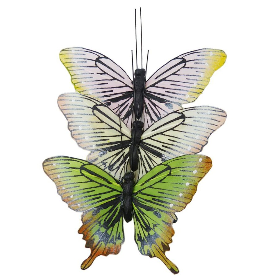 Floral * | Promo Assorted 6.3 Feather Butterflies By Ashland