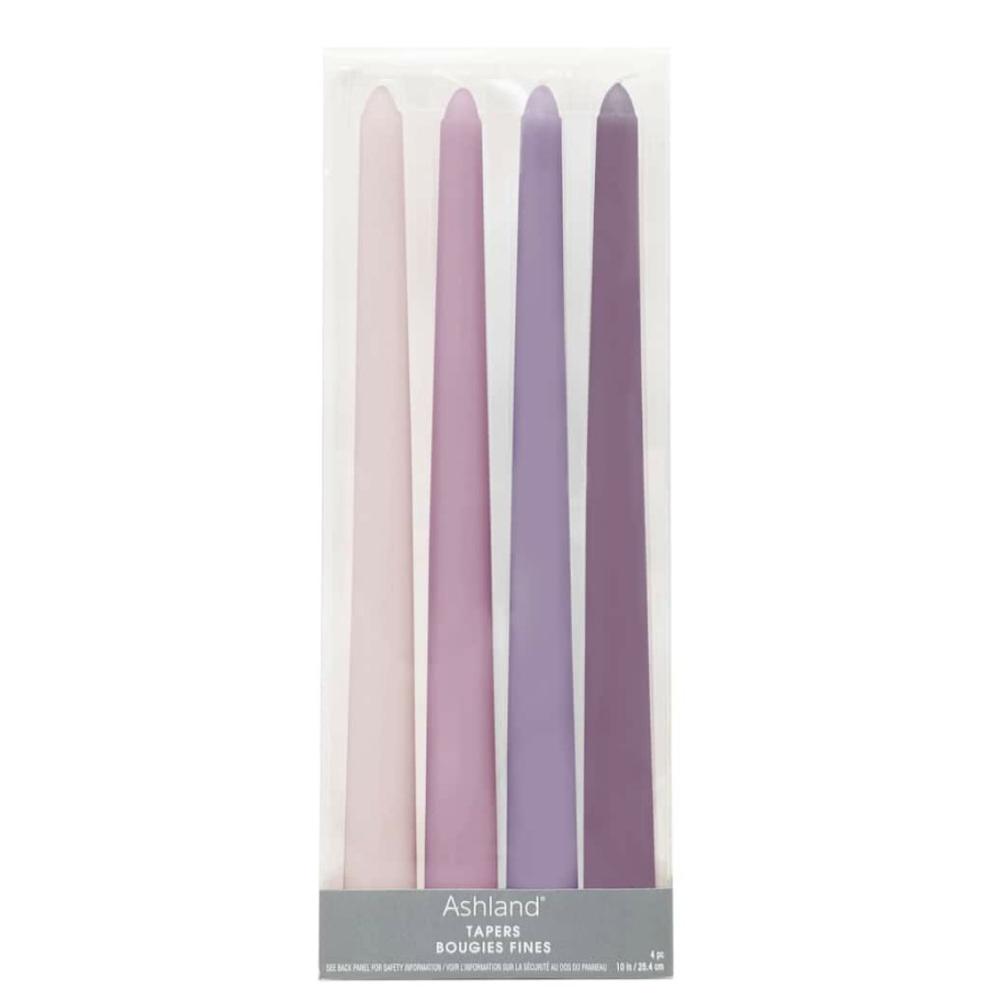 Home & Decor * | Hot Sale 10 Mixed Purple Taper Candles By Ashland , 4Ct.