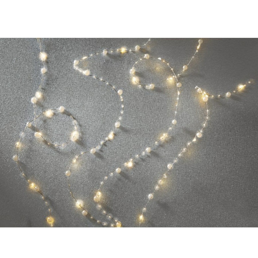 Home & Decor * | Wholesale 40Ct. Warm White Pearl Led String Lights By Ashland