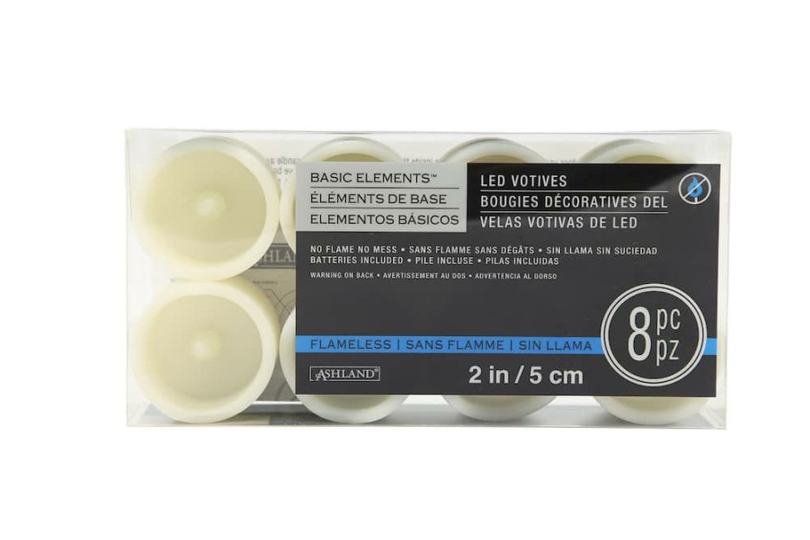 Home & Decor * | Deals Basic Elements Ivory Led Votives By Ashland